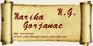 Marika Gorjanac vizit kartica